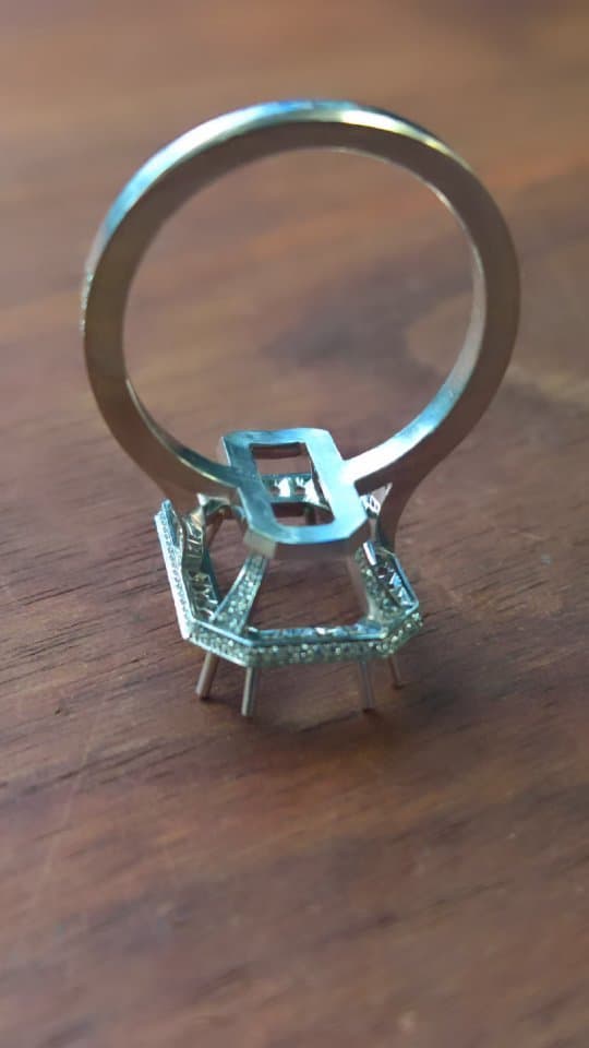 Platinum Ring with Diamond Accents