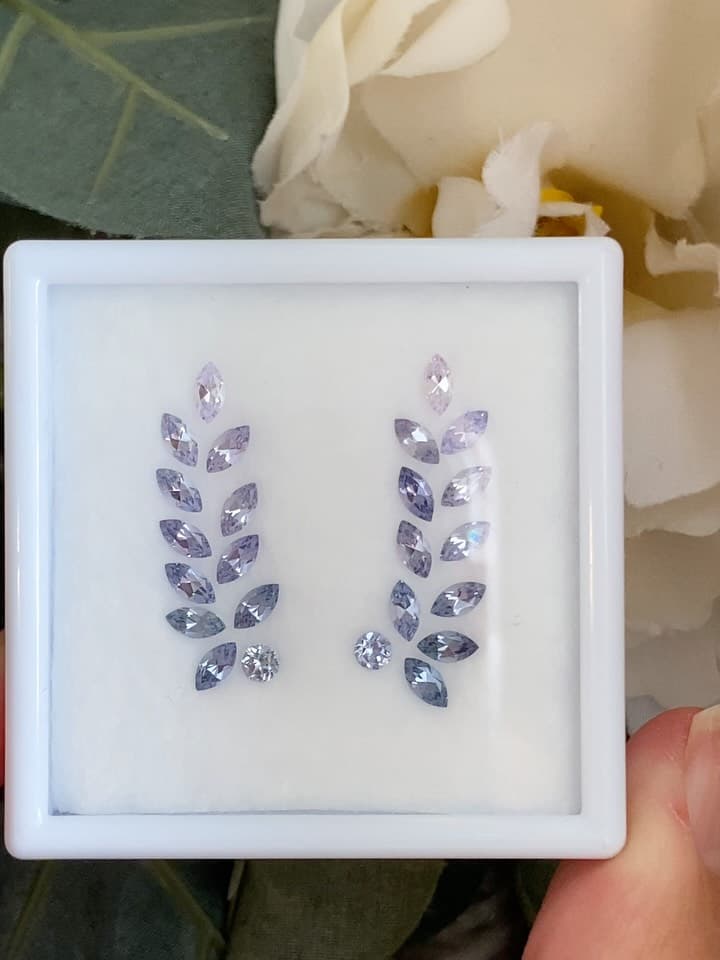 Lavender & Lilac Spinel Dangling Earrings